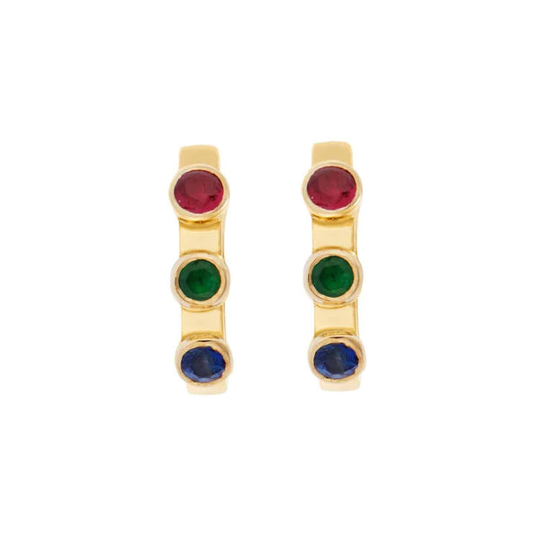 Ileana Makri Stepping Stone Midi Hoops Y-RU-TS-BS