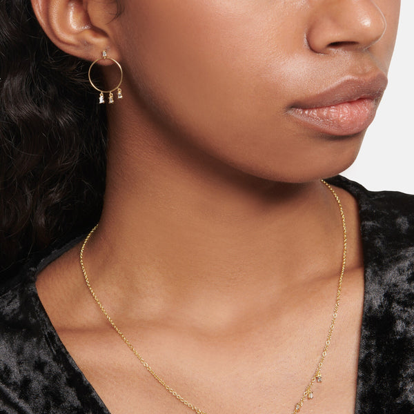 Ileana Makri Stud Hoop Baguette D-S