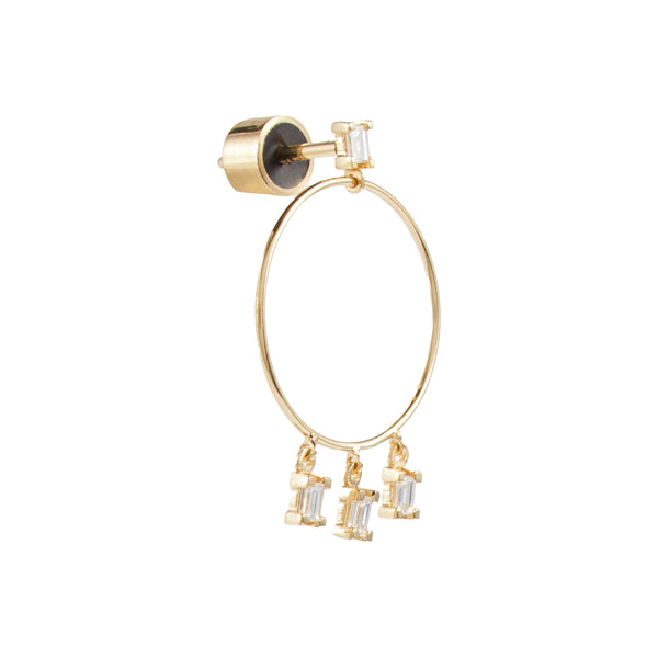 Ileana Makri Stud Hoop Baguette D-S