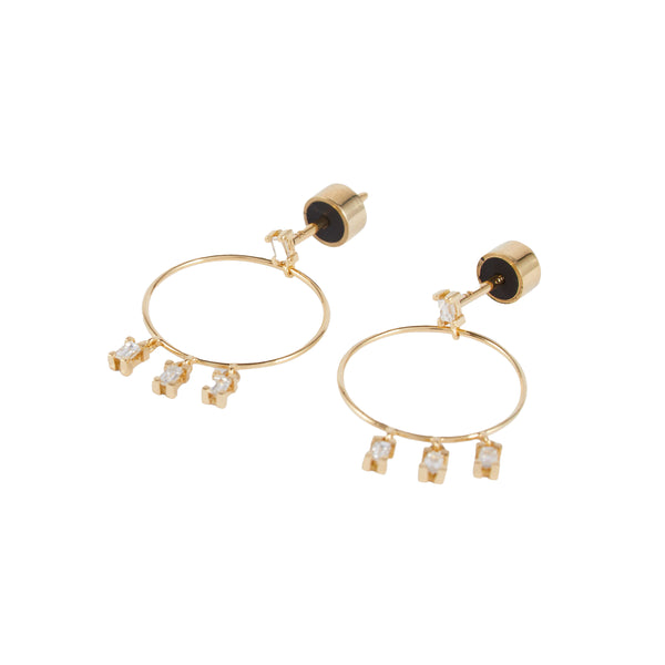 Ileana Makri Stud Hoop Baguette D-S