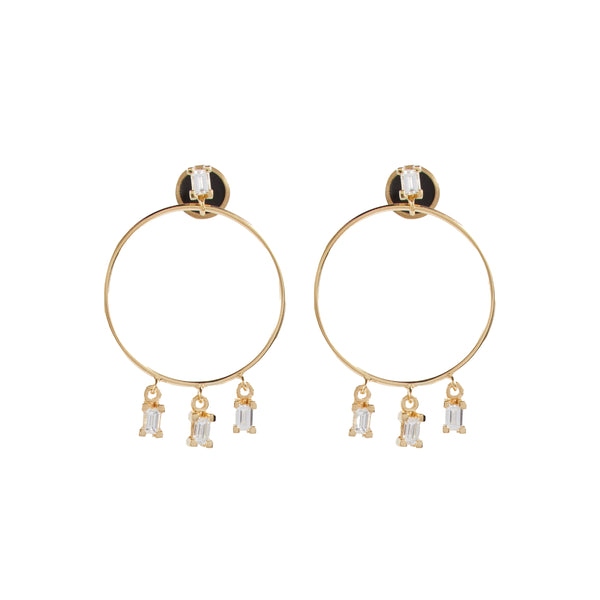 ileana makri Stud Hoop Baguette D-S