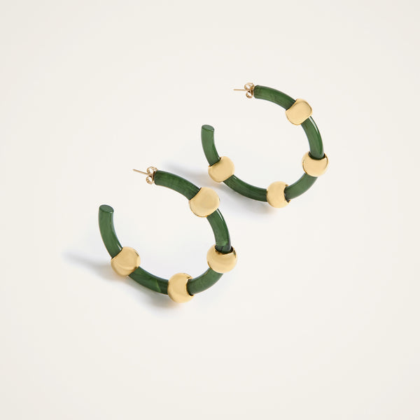 ileana makri Studded Hoops Solid Camouflage
