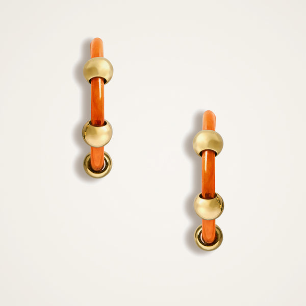 Ileana Makri Studded Hoops Solid Orange