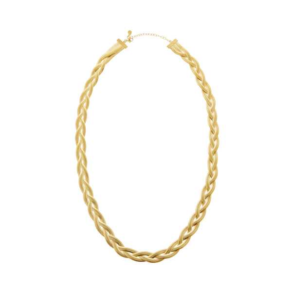 ileana makri Thick Braid Necklace Slv-Yg