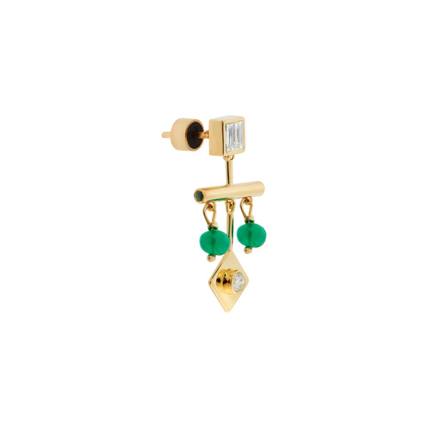 Ileana Makri Tile Emerald Drop Earrings