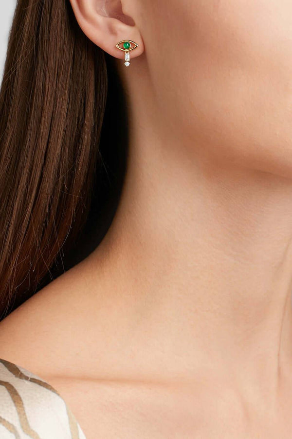 Ileana Makri Tiny Baguette Eye Stud Y-D-Bs