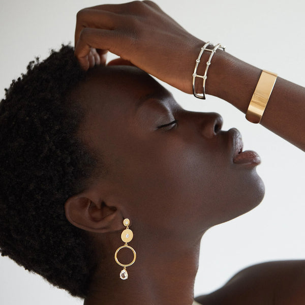 Ileana Makri Triple Solitaire White Topaz Drops