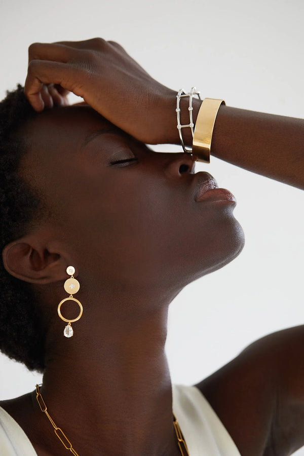 Ileana Makri Triple Solitaire White Topaz Drops