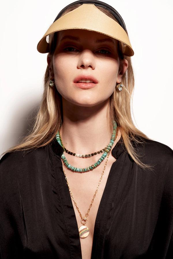 Ileana Makri Turquoise Beaded Necklace (45cm)