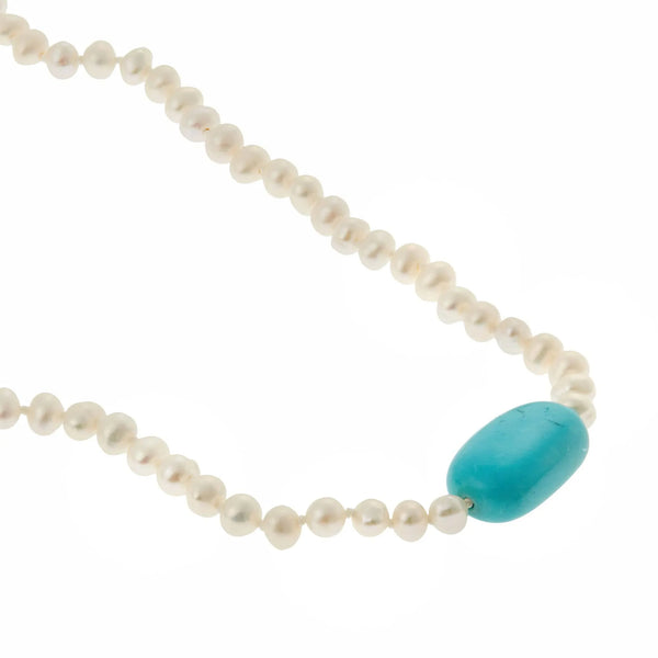 Ileana Makri Turquoise Pearl Necklace (45cm)
