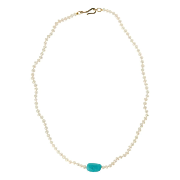 Ileana Makri Turquoise Pearl Necklace (45cm)