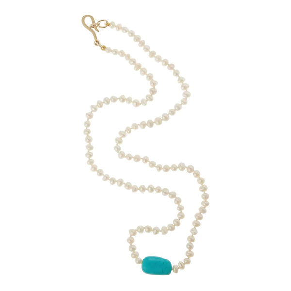 ileana makri Turquoise Pearl Necklace (45cm)