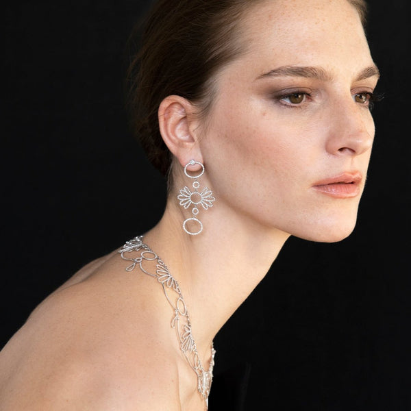 Ileana Makri Twiggy Flower Earrings W-D