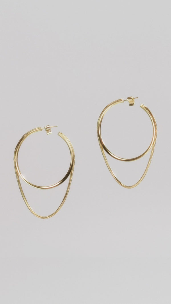 Ileana Makri Twinkler Large Hoop Earrings YG