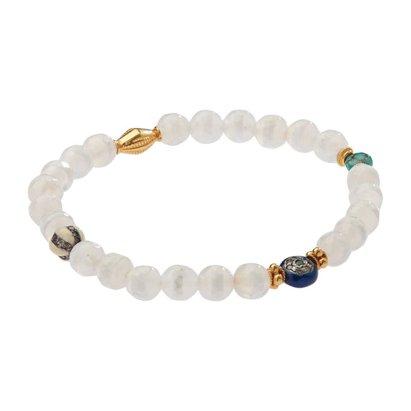 Ileana Makri White Agate Stripe Bracelet 2