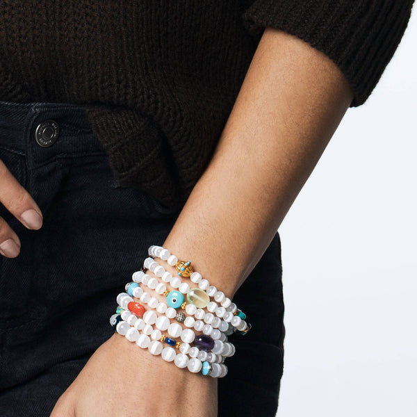 Ileana Makri White Agate Stripe Bracelet 33