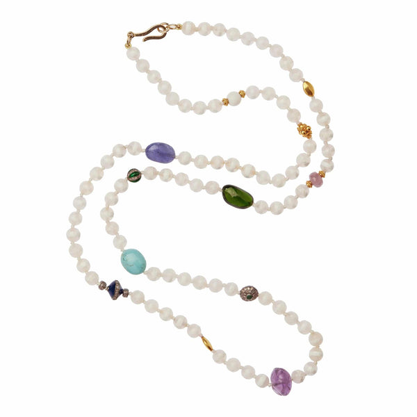 ileana makri White Agate Stripe Necklace 9 (70cm)