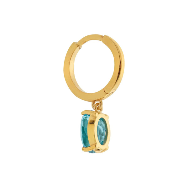 Ileana Makri White Enamel & Blue Topaz Hoops
