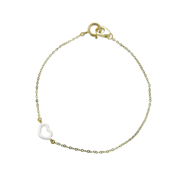 ileana makri White Enamel Heart Bracelet