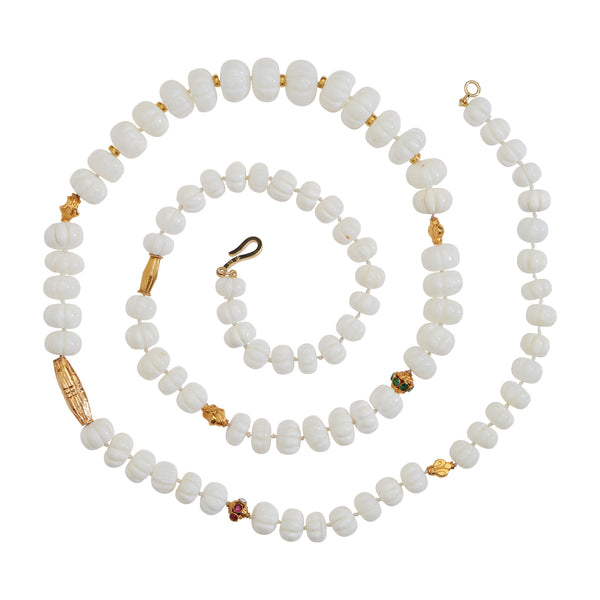 Ileana Makri White Opal Beaded Necklace 226 (84cm)