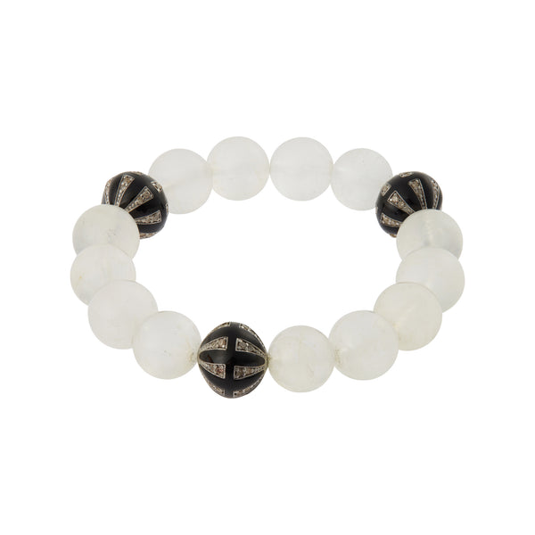Ileana Makri White Rbw Moonstone Beaded Bracelet