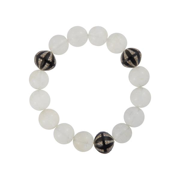 ileana makri White Rbw Moonstone Beaded Bracelet