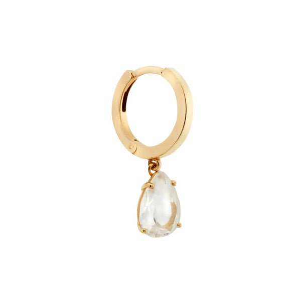 Ileana Makri White Topaz Pear Drop Hoops YP