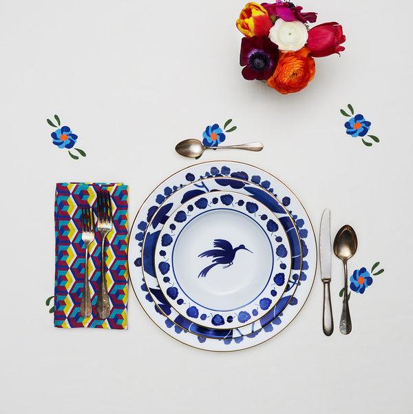Ileana Makri Wildbird Blue Charger Plate