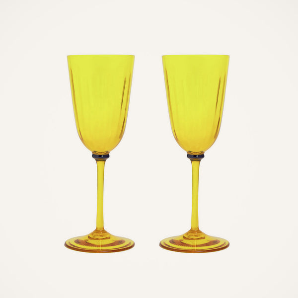 ileana makri Wine Glasses Yellow Murano (Set of 2)