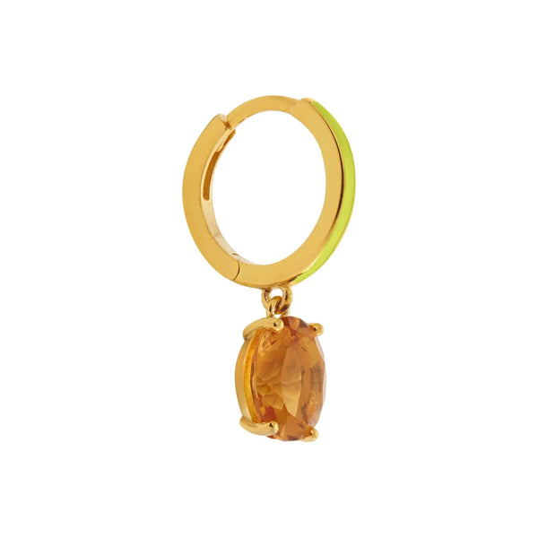 Ileana Makri Yellow Enamel & Citrine Hoops