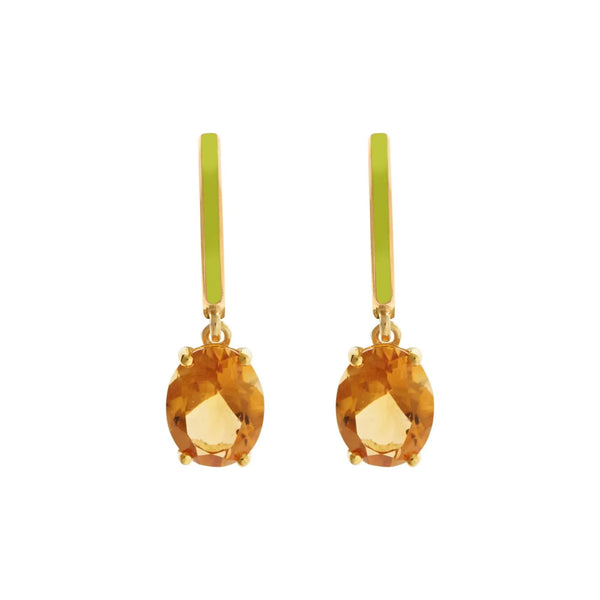 ileana makri Yellow Enamel & Citrine Hoops