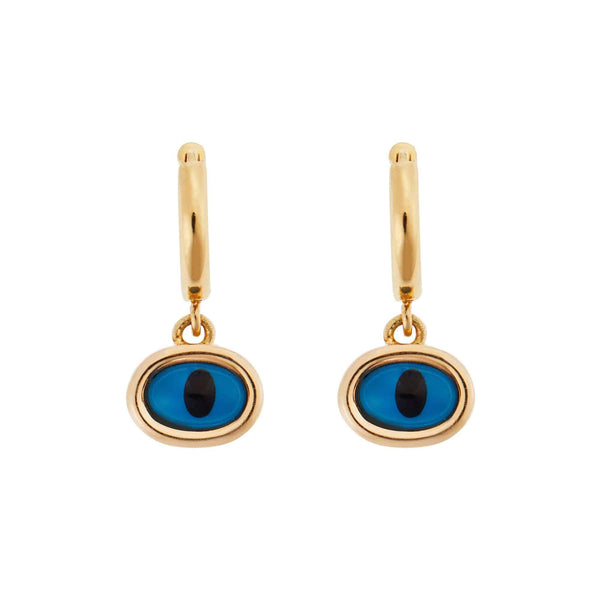 ileana makri Yellow Mini Oval Eye Hoops