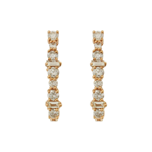 Ileana Makri Inside Out Rivulet Champagne Oval Hoops