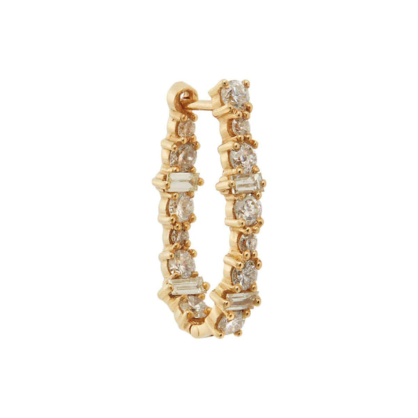 Ileana Makri Inside Out Rivulet Champagne Oval Hoops