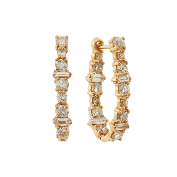 ileana makri Inside Out Rivulet Champagne Oval Hoops