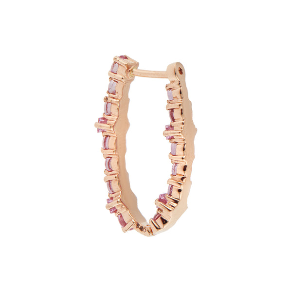 Ileana Makri Inside Out Rivulet Pink Sapphire Oval Hoops