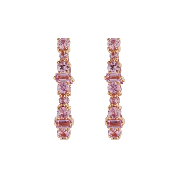 Ileana Makri Inside Out Rivulet Pink Sapphire Oval Hoops