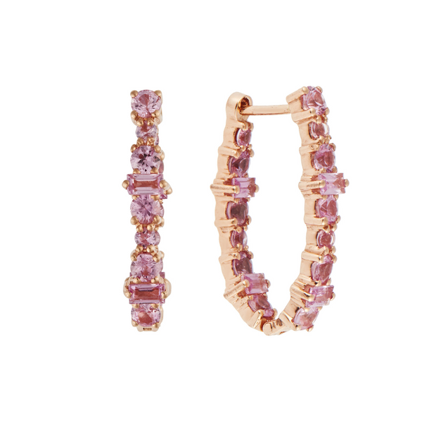 ileana makri Inside Out Rivulet Pink Sapphire Oval Hoops