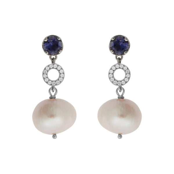 ileana makri Iolite and Pearl Globetrotter Earrings