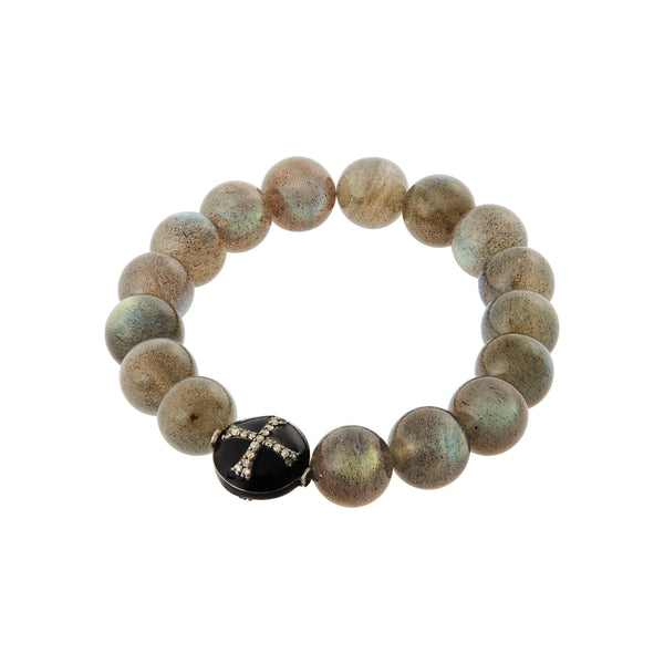 Ileana Makri Labradorite & Black Enamel Beaded Bracelet