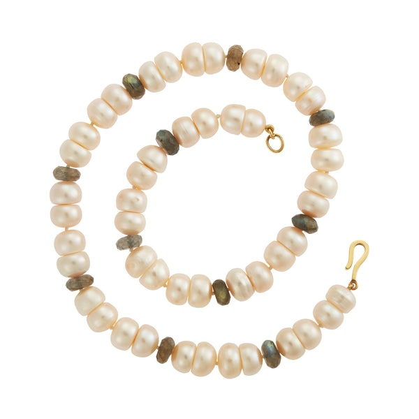 Ileana Makri Labradorite & Pearl Horizon Necklace 110 (45cm)