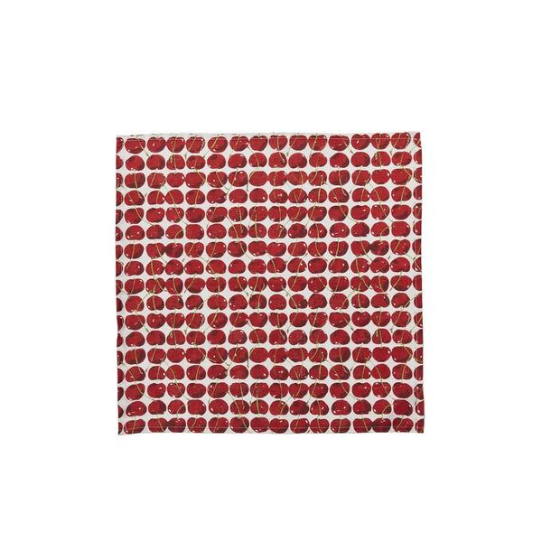Ileana Makri Large Napkins Cherries Avorio (Set Of 6)