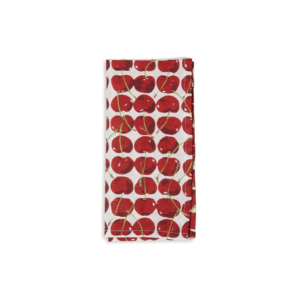 Ileana Makri Large Napkins Cherries Avorio (Set Of 6)