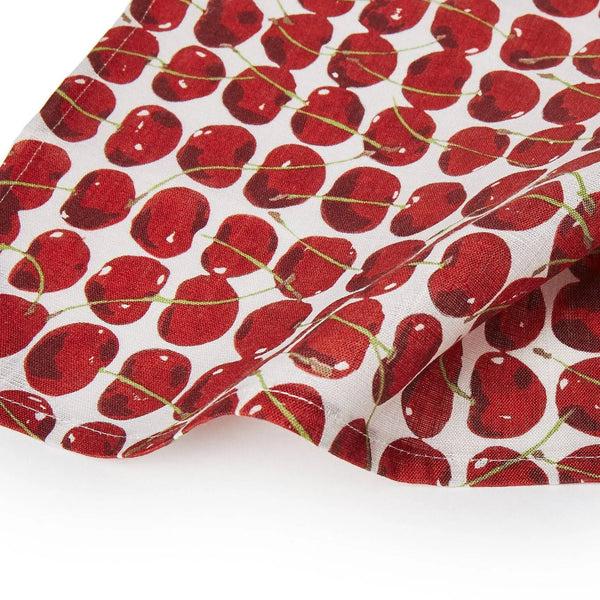 Ileana Makri Large Napkins Cherries Avorio (Set Of 6)