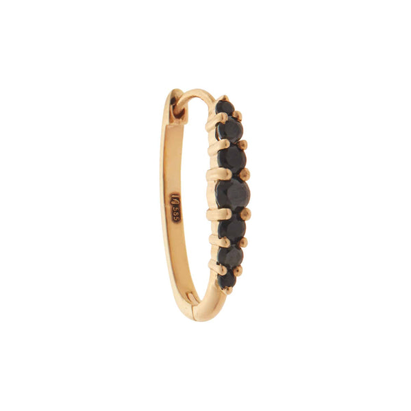 Ileana Makri Large Oval Hoops 7 Black Diamond Rivulet