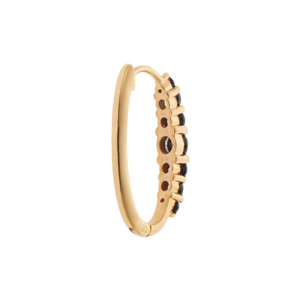 Ileana Makri Large Oval Hoops 7 Black Diamond Rivulet