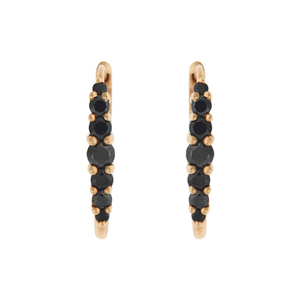 ileana makri Large Oval Hoops 7 Black Diamond Rivulet