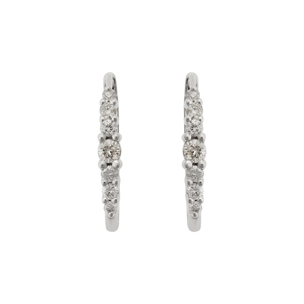 ileana makri Large Oval Hoops 7 White Diamond Rivulet