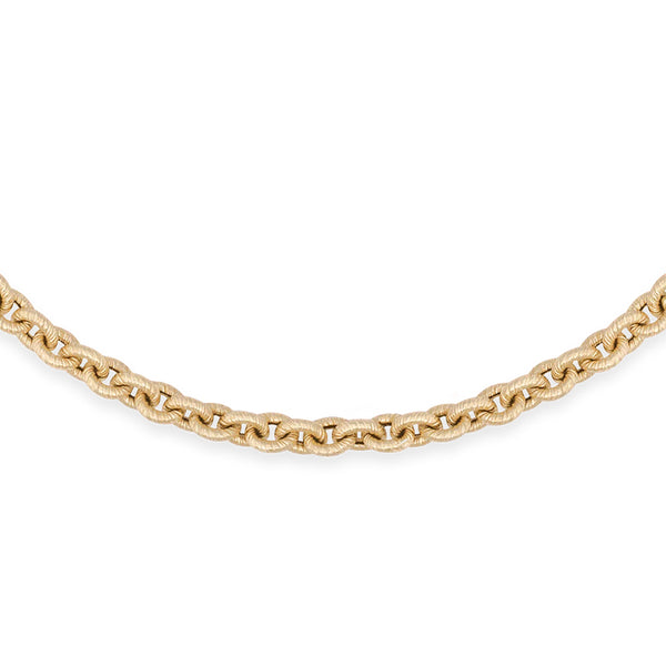 Ileana Makri Lee Cable Brushed Yellow Gold Chain Necklace (41cm)