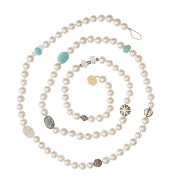 Ileana Makri Long Pearl Globetrotter Necklace 205 (95cm)